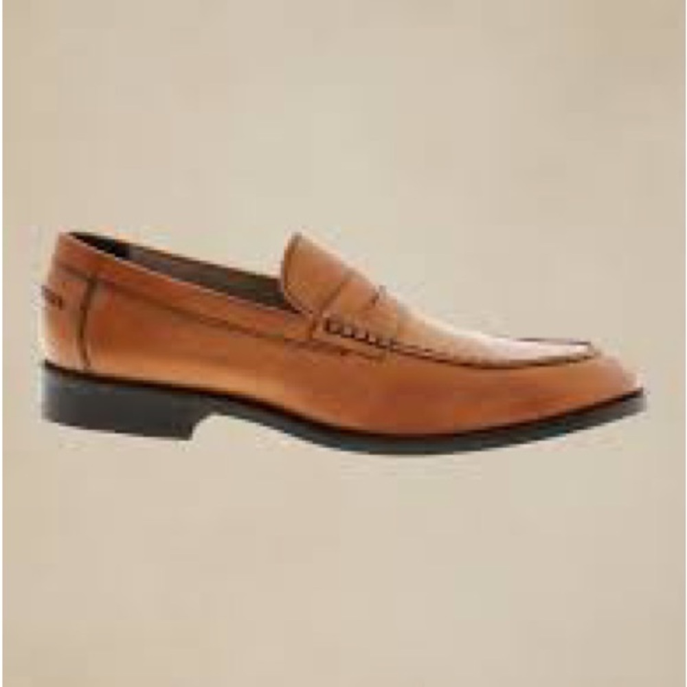 Classic Banana Republic Dellbrook Ortholite Comfort Tan Italian Leather Loafers